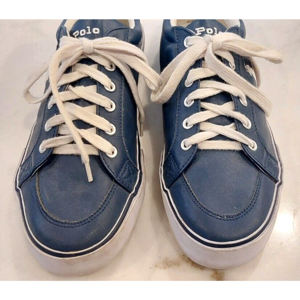 Polo Ralph Lauren HRT Ct I Sneakers Blue White Men Leather Sz 11.5 D Retail $110 - Picture 5 of 11